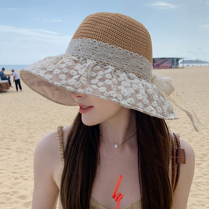 Lace Bow Straw Fisherman Hat Summer Outdoor Sunhat With Large Brim Ant
 Product information:
 
 Material:Polyester+Lace
 


 


 Packing list:

Hat*1

 


 Product Image:


 
 
 
 
 
 
Clothing & Apparel for WomenShoparamas.comLace Bow Straw Fisherman Hat Summer Outdoor Sunhat