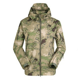 Shark skin soft shell men's sport camouflage suit