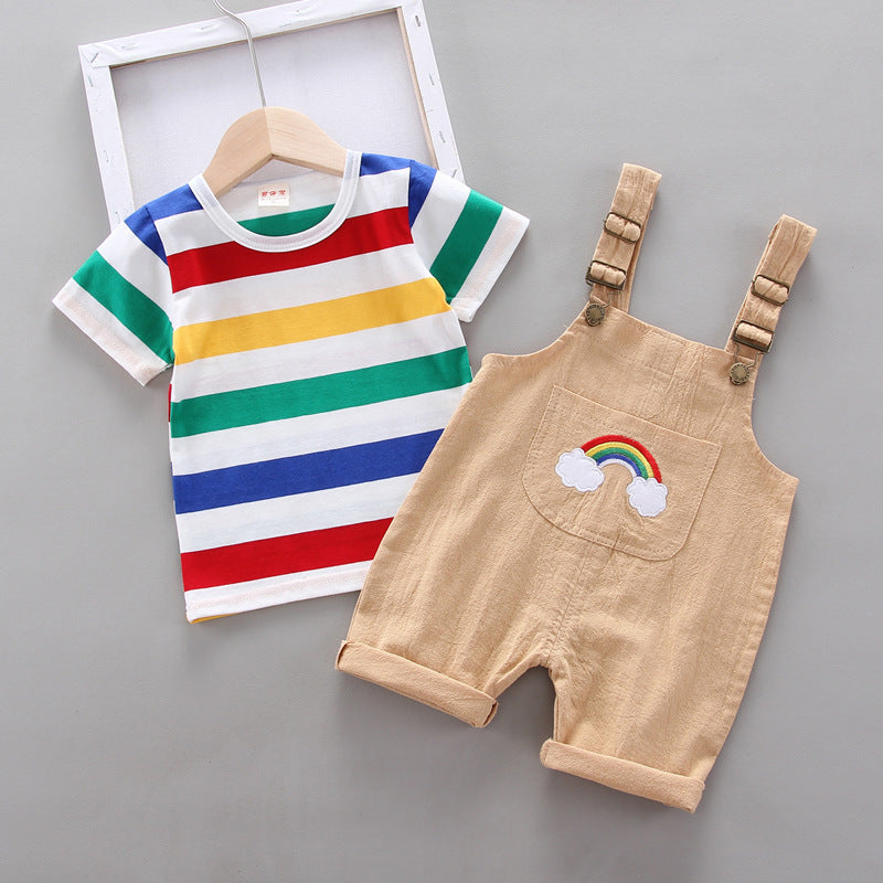 Rainbow Bib Pants Girls Baby Kids