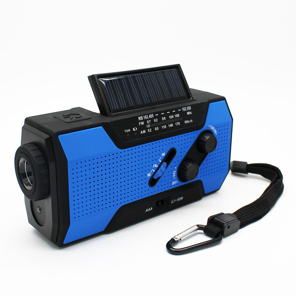 Hand crank solar radio