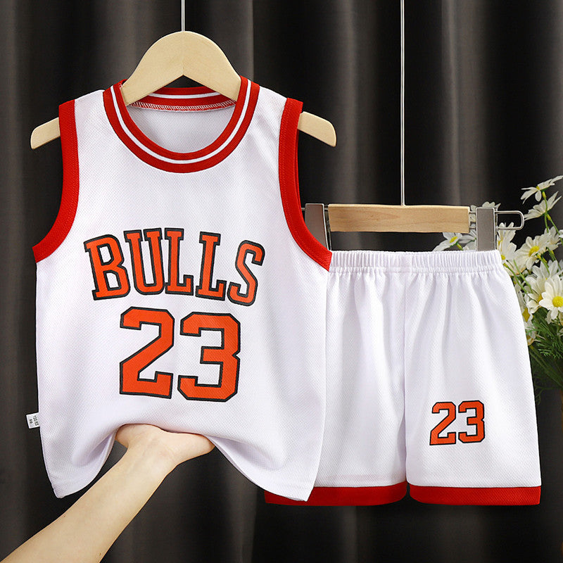 Children's Clothing Sports Basketball Wear Children's Clothing Boys' S
 Product information:
 
 Color: white, yellow, red, black, dark blue
 
 Gift Box content: Clothing
 
 Suitable height: 90cm,100cm,110cm,120cm,130cm,140cm,150cm,160cBabies & ToddlersShoparamas.comClothing Sports Basketball Wear Children'