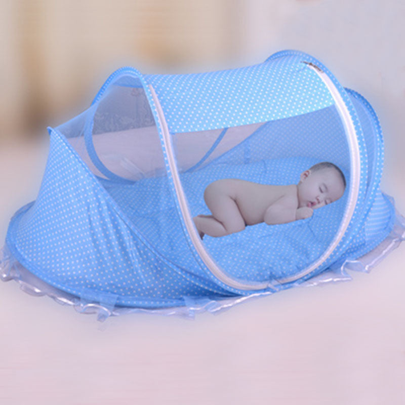 Foldable  Baby Bed Net With Pillow Net 2pieces Set
 Overview:
 
 Breathable open mesh provides a comprehensive airflow and barrier-free, soft and comfortable view for your baby to sleep and play.
 
 Equipped with a Babies & ToddlersShoparamas.comFoldable Baby Bed Net