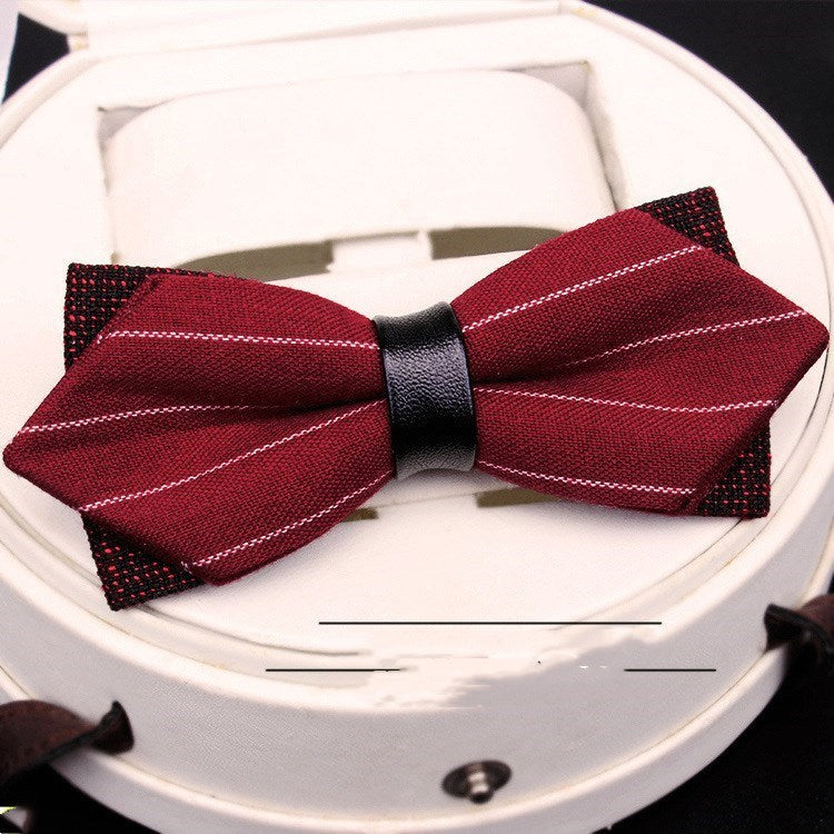 Bowknot Tie for Men
 Material: cloth
 
 Model: S—small, M—medium, L—large, XL—super large
 
 Specifications: dark red stripes (two small bells), dark red stripes (no bells), blue stripClothing & ApparelShoparamas.comBowknot Tie