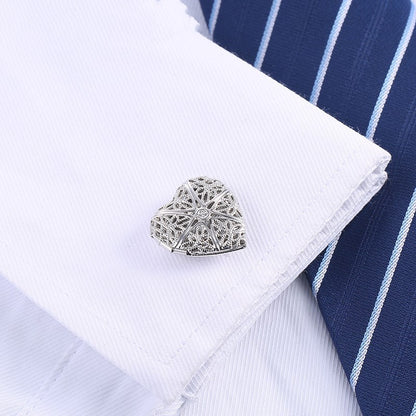 Hollow Love French Men's Shirt Cufflinks
 Product information:
 


 Material: Copper
 
 Style: European and American
 
 Style: Men's
 
 Modeling: Geometry
 
 Treatment process: electroplating
 
 Packaging:JewelryShoparamas.comHollow Love French Men'