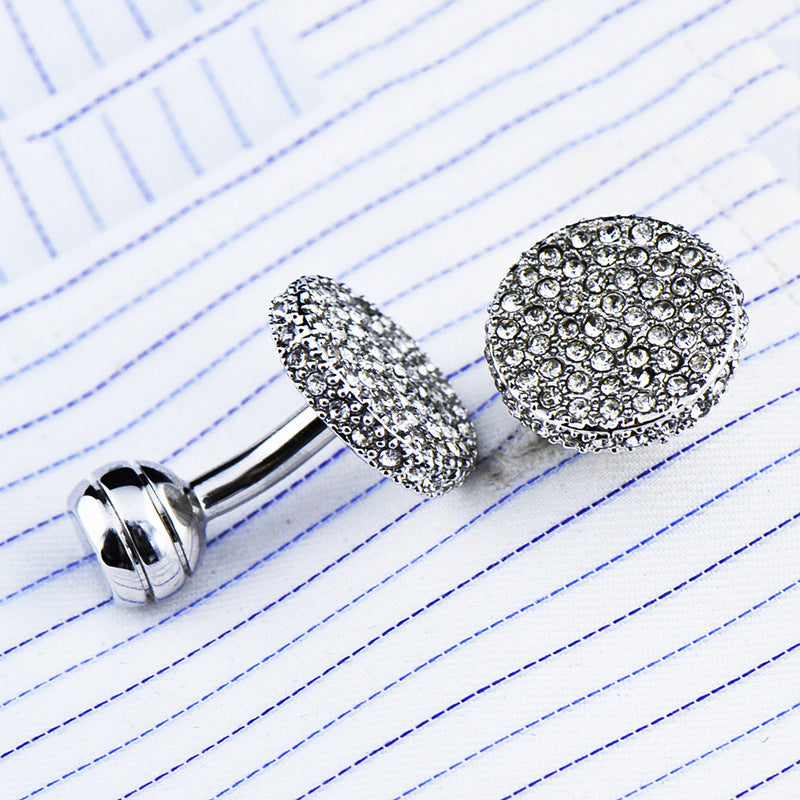 Men s Cufflinks Crystal Full Rhinestone Cufflinks
 Product information:


 Material: Crystal
 
 Structure: button with feet
 
 Shape: round
 
 Scope of application: Home textiles French shirts, shirts, tuxedos, for0Shoparamas.comCufflinks Crystal Full Rhinestone Cufflinks