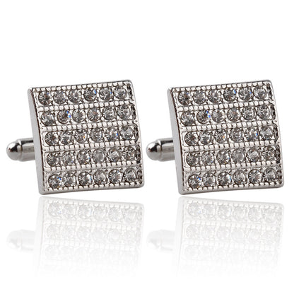 Fashion Diamond Cufflinks Square Men s French Cufflinks
 Product information:


 Material: Alloy
 
 Style: Fashion OL
 
 Style: Unisex
 
 Modeling: geometric
 
 Treatment process: diamond


 Size information:


 


 
 
 0Shoparamas.comFashion Diamond Cufflinks Square Men