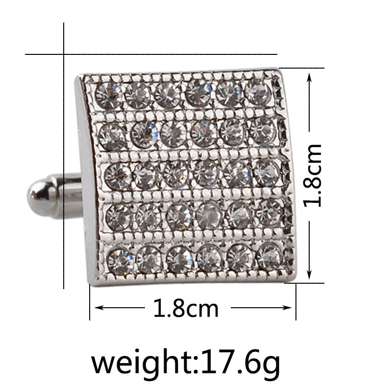 Fashion Diamond Cufflinks Square Men s French Cufflinks
 Product information:


 Material: Alloy
 
 Style: Fashion OL
 
 Style: Unisex
 
 Modeling: geometric
 
 Treatment process: diamond


 Size information:


 


 
 
 0Shoparamas.comFashion Diamond Cufflinks Square Men