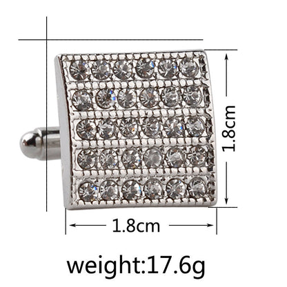 Fashion Diamond Cufflinks Square Men s French Cufflinks
 Product information:


 Material: Alloy
 
 Style: Fashion OL
 
 Style: Unisex
 
 Modeling: geometric
 
 Treatment process: diamond


 Size information:


 


 
 
 0Shoparamas.comFashion Diamond Cufflinks Square Men