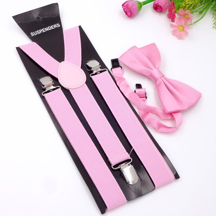 Men's Back Tie Bow Tie Suspenders
 Product information:


 Product category: strap
 
 Applicable gender: neutral/male and female
 
 Applicable age: adult
 
 Material: Elastic webbing
 
 Fastening me0Shoparamas.comBack Tie Bow Tie Suspenders