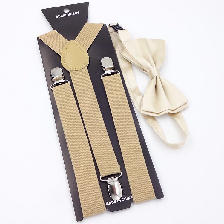 Men's Back Tie Bow Tie Suspenders
 Product information:


 Product category: strap
 
 Applicable gender: neutral/male and female
 
 Applicable age: adult
 
 Material: Elastic webbing
 
 Fastening me0Shoparamas.comBack Tie Bow Tie Suspenders