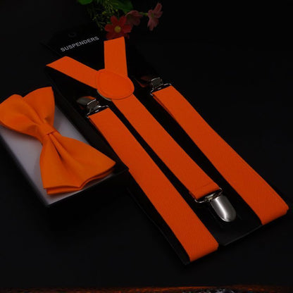 Men's Back Tie Bow Tie Suspenders
 Product information:


 Product category: strap
 
 Applicable gender: neutral/male and female
 
 Applicable age: adult
 
 Material: Elastic webbing
 
 Fastening me0Shoparamas.comBack Tie Bow Tie Suspenders