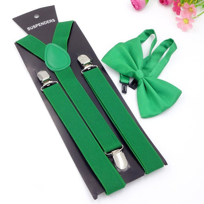 Men's Back Tie Bow Tie Suspenders
 Product information:


 Product category: strap
 
 Applicable gender: neutral/male and female
 
 Applicable age: adult
 
 Material: Elastic webbing
 
 Fastening me0Shoparamas.comBack Tie Bow Tie Suspenders