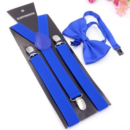 Men's Back Tie Bow Tie Suspenders
 Product information:


 Product category: strap
 
 Applicable gender: neutral/male and female
 
 Applicable age: adult
 
 Material: Elastic webbing
 
 Fastening me0Shoparamas.comBack Tie Bow Tie Suspenders