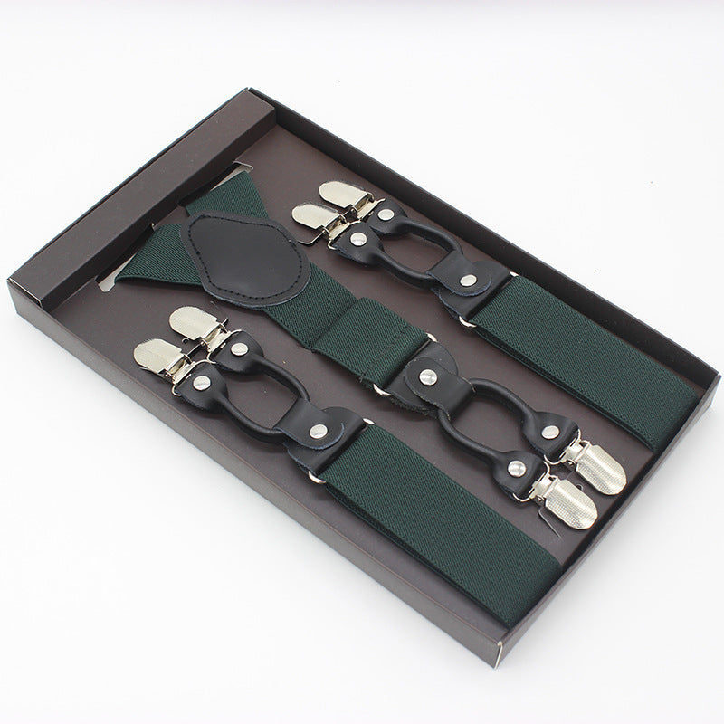 Gift Box Business Men Adult Sling Strap
 Product information
 
 Material: Elastic band
 
 Product specifications: 3.5 * 110cm
 
 Number of strap clips: 6 clips
 
 Whether the length can be adjusted: yes
 Clothing & Apparel for MenShoparamas.comGift Box Business Men Adult Sling Strap