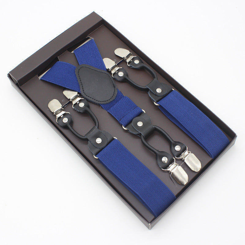 Gift Box Business Men Adult Sling Strap
 Product information
 
 Material: Elastic band
 
 Product specifications: 3.5 * 110cm
 
 Number of strap clips: 6 clips
 
 Whether the length can be adjusted: yes
 Clothing & Apparel for MenShoparamas.comGift Box Business Men Adult Sling Strap