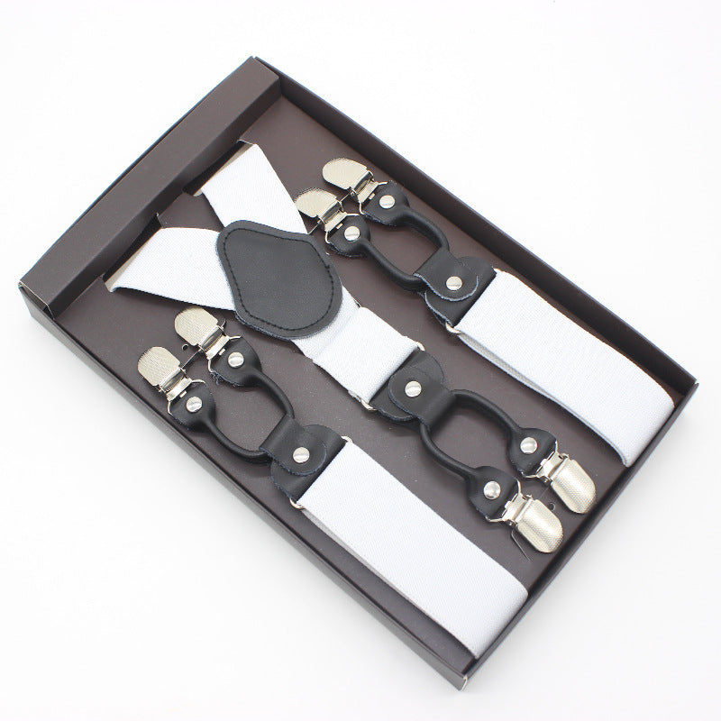 Gift Box Business Men Adult Sling Strap
 Product information
 
 Material: Elastic band
 
 Product specifications: 3.5 * 110cm
 
 Number of strap clips: 6 clips
 
 Whether the length can be adjusted: yes
 Clothing & Apparel for MenShoparamas.comGift Box Business Men Adult Sling Strap