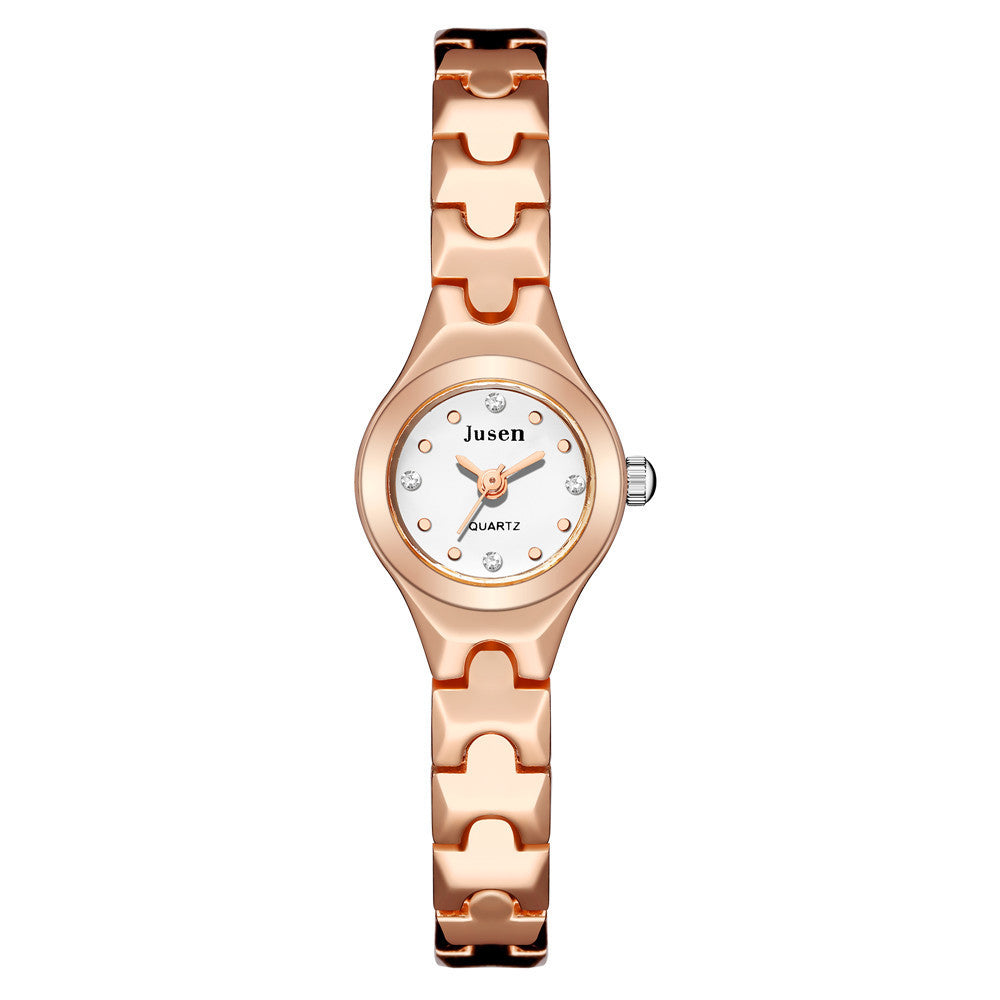 Small And Fine Bracelet Quartz Ladies Watch
 Product Information:
 
 Applicable people: Female
 
 Style: fashion
 
 Whether the source of patent: No
 
 Waterproof: No
 
 Movement type: Quartz
 
 Movement mode0Shoparamas.comFine Bracelet Quartz Ladies Watch