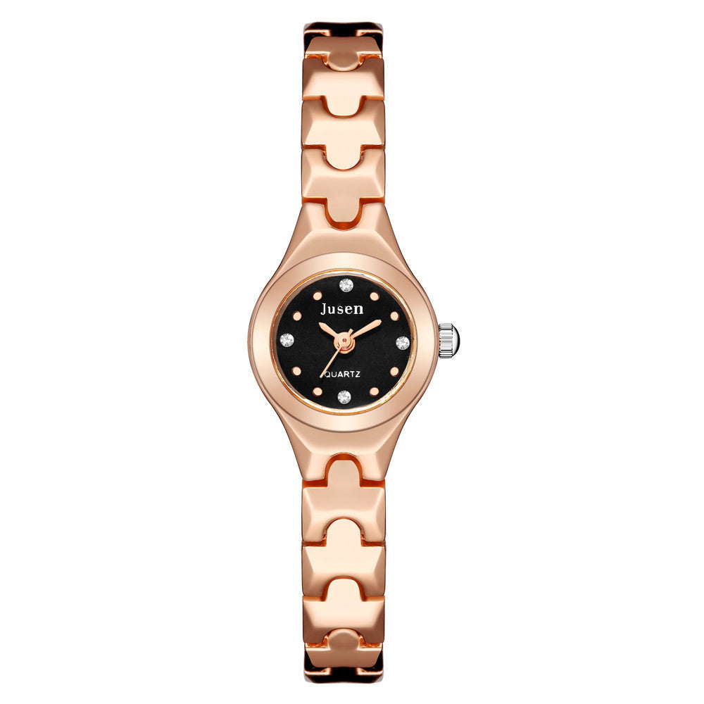 Small And Fine Bracelet Quartz Ladies Watch
 Product Information:
 
 Applicable people: Female
 
 Style: fashion
 
 Whether the source of patent: No
 
 Waterproof: No
 
 Movement type: Quartz
 
 Movement mode0Shoparamas.comFine Bracelet Quartz Ladies Watch