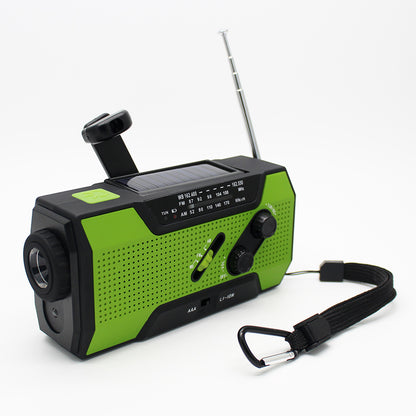 Hand crank solar radio