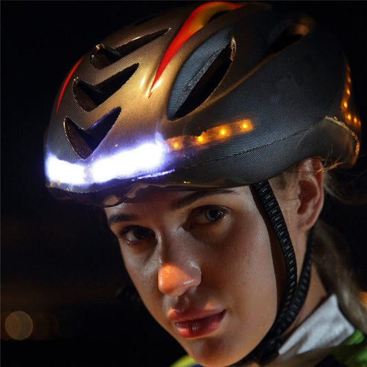 Intelligent steering helmet led bicycle equipment
 Safe, durable and comfortable: our male and female bicycle helmets meet CPSC and CE safety standards and can withstand any weather. The battery lasts for about 6 h0Shoparamas.comIntelligent steering helmet led bicycle equipment