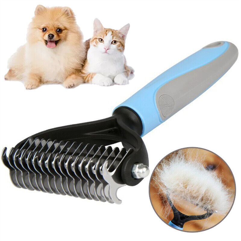 Grooming Brush For Pet Dog Cat Deshedding Tool Rake Comb Fur Remover R
 Dual-Sided Design: Start with 9 teeth side for stubborn mats and tangles and finish with 17 teeth side for thinning and de-shedding. Achieve faster and more profesPet SuppliesShoparamas.comGrooming Brush