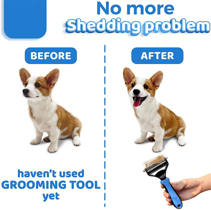 Grooming Brush For Pet Dog Cat Deshedding Tool Rake Comb Fur Remover R
 Dual-Sided Design: Start with 9 teeth side for stubborn mats and tangles and finish with 17 teeth side for thinning and de-shedding. Achieve faster and more profesPet SuppliesShoparamas.comGrooming Brush