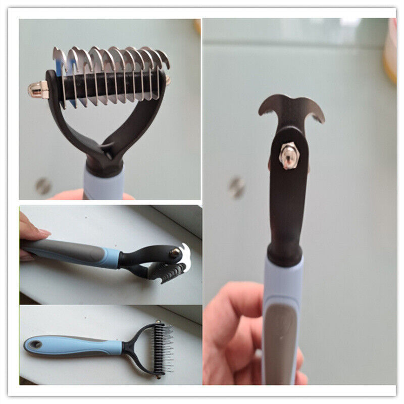 Grooming Brush For Pet Dog Cat Deshedding Tool Rake Comb Fur Remover R
 Dual-Sided Design: Start with 9 teeth side for stubborn mats and tangles and finish with 17 teeth side for thinning and de-shedding. Achieve faster and more profesPet SuppliesShoparamas.comGrooming Brush