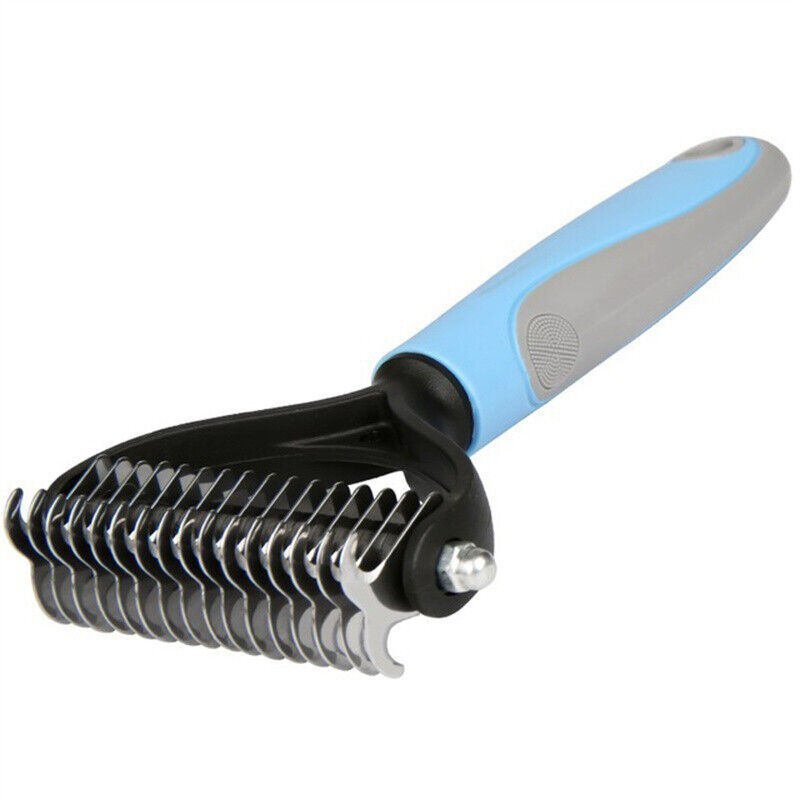 Grooming Brush For Pet Dog Cat Deshedding Tool Rake Comb Fur Remover R
 Dual-Sided Design: Start with 9 teeth side for stubborn mats and tangles and finish with 17 teeth side for thinning and de-shedding. Achieve faster and more profesPet SuppliesShoparamas.comGrooming Brush