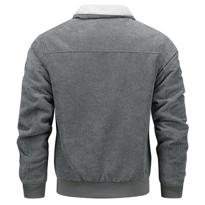 Winter Lapel Fleece Jacket With Pockets Warm Thicken Cotton Coat Men's Clothing