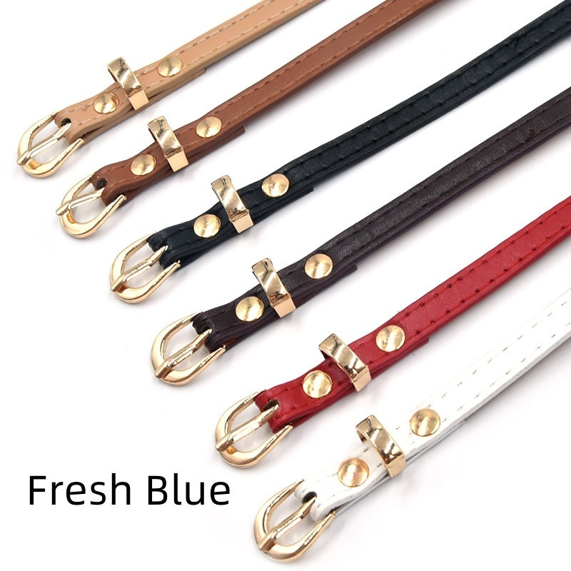 Spring And Summer Children's Thin Belt Stylish Simple And Versatile Dr
 Product information:
 
 Width: thin (&lt;2cm)
 
 Color: black, white, camel, red, khaki, brown, gray, pink, bright blue
 
 Material: imitation leather
 
 Belt buckClothing & Apparel for WomenShoparamas.comVersatile Dress Matching Clothing Belt