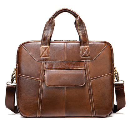 Head layer cowhide shoulder bag
 Texture: cowhide leather
 
 Material: first layer cowhide
 
 Closed way: zipper
 
 Color classification: M8525 brown, Y0403 brown
 
 Backpack method: single shouldWomen"s Purses and HandbagsShoparamas.comHead layer cowhide shoulder bag