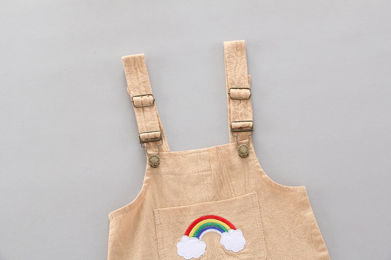 Rainbow Bib Pants Girls Baby Kids