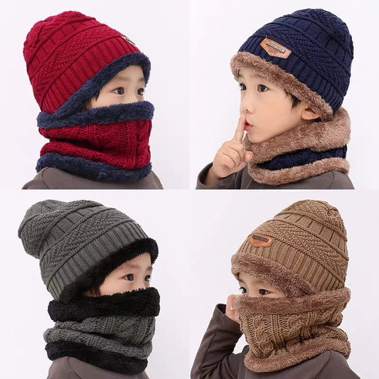 Warm knitted hat children's cap