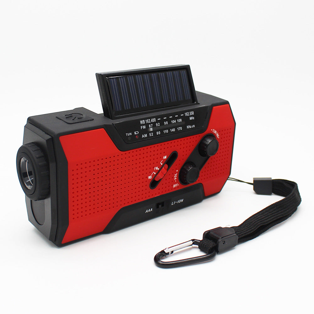 Hand crank solar radio