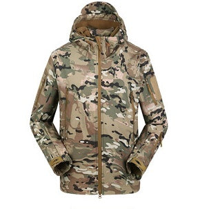 Shark skin soft shell men's sport camouflage suit