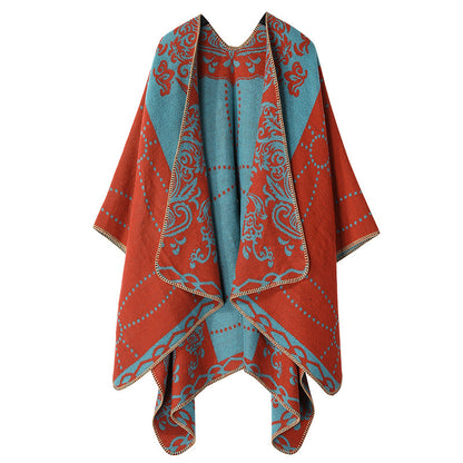 Women's Split Cloak Shawl Classical Style Double-sided Tassel Travel W
 Product information:
 
 Pattern: Graffiti
 
 Color: Court classical-black, court classical-turquoise, court classical-navy blue, court classical-khaki, court classClothing & Apparel for WomenShoparamas.comWomen'