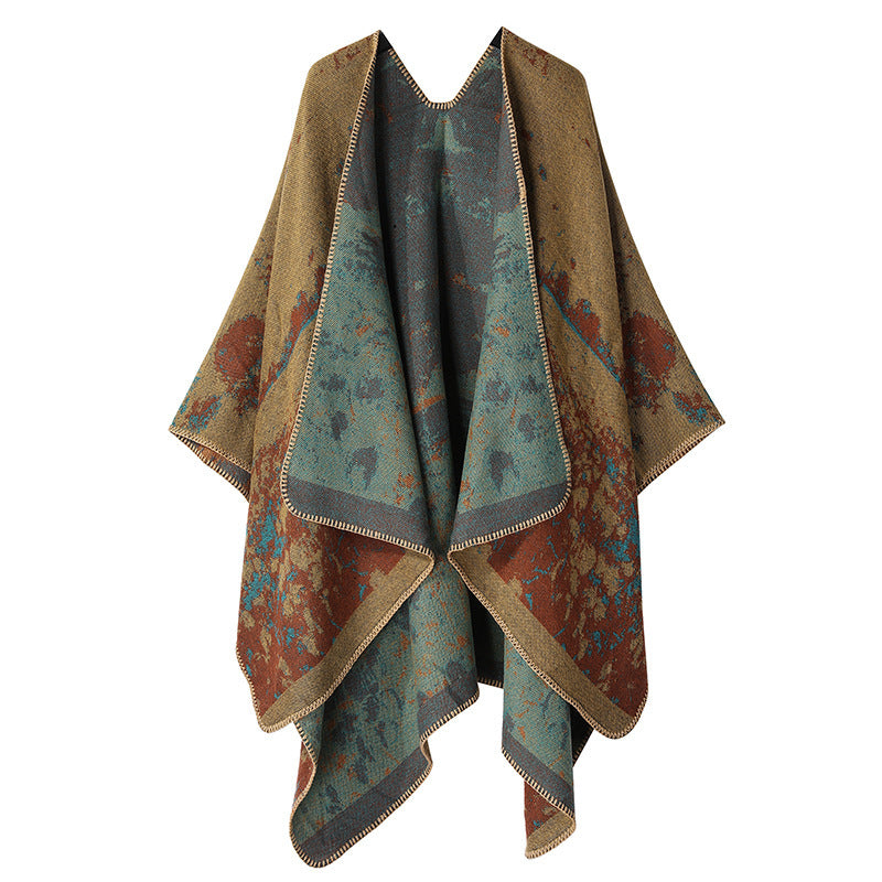 Women's Split Cloak Shawl Classical Style Double-sided Tassel Travel W
 Product information:
 
 Pattern: Graffiti
 
 Color: Court classical-black, court classical-turquoise, court classical-navy blue, court classical-khaki, court classClothing & Apparel for WomenShoparamas.comWomen'