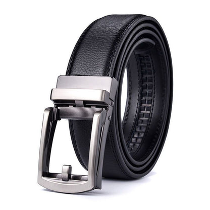 Men's Leather Belt Automatic Buckle Two-layer Cowhide
 Product information:
 
 Treatment Process: Hollow
 
 Width: ordinary (2-4cm)
 
 Color: Black reverse pull buckle, Brown reverse pull buckle
 
 Belt buckle material0Shoparamas.comLeather Belt Automatic Buckle