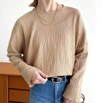 Japanese Spring And Autumn Long-sleeved Bottoming Shirt T-shirt For Women