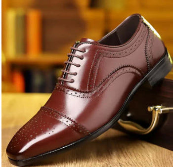 Plus Size Men's Business Formal British Pointed Leather Shoes