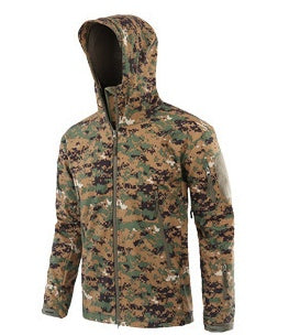 Shark skin soft shell men's sport camouflage suit