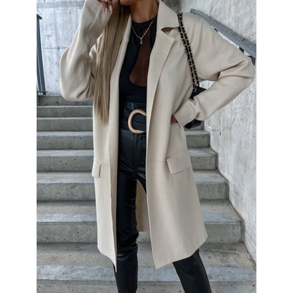 Loose Thin Woolen Coat For Women