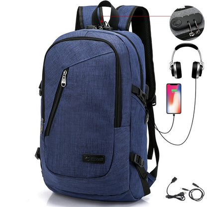 Student Backpack Usb Charging Teenagers
 Product information:
 
 Lining texture: Polyester
 
 Applicable scenario: School Education
 
 Color: 1803 Gray, 1803 Blue, 1803 Black
 
 Applicable gender: neutralLuggage & Travel BagsShoparamas.comStudent Backpack Usb Charging Teenagers