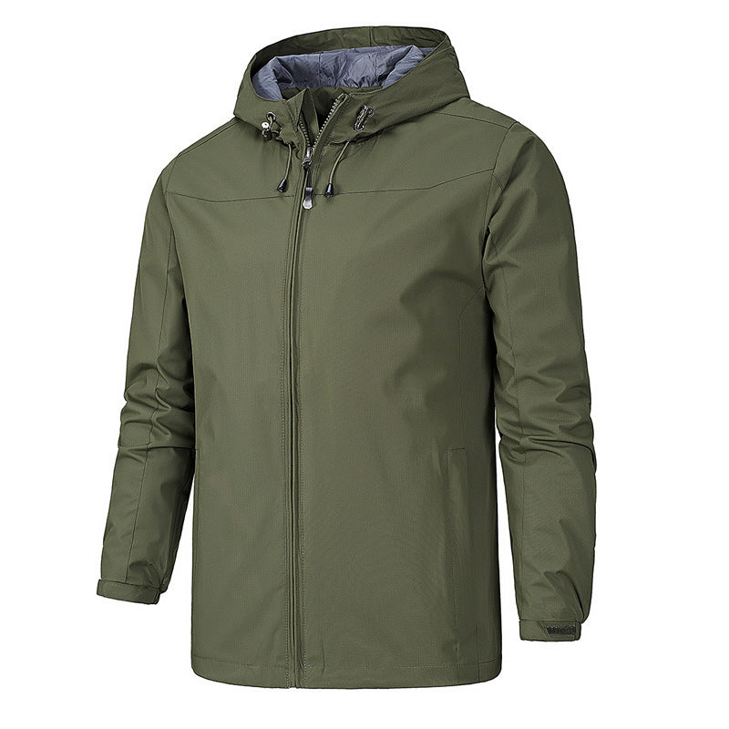 Men's Outdoor All Season Jacket Wind and Waterproof, Warm, Wear-Resistant