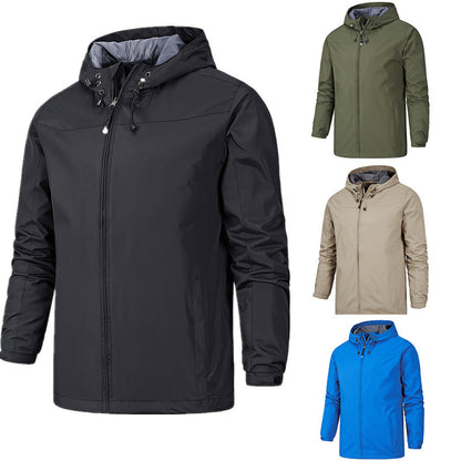 Men's Outdoor All Season Jacket Wind and Waterproof, Warm, Wear-Resistant