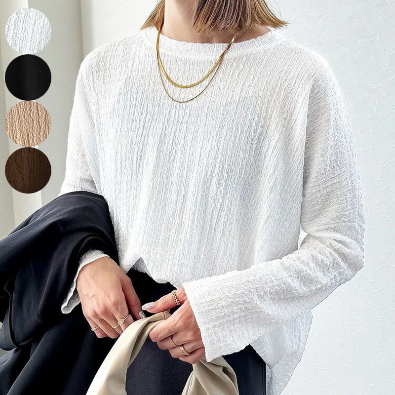 Japanese Spring And Autumn Long-sleeved Bottoming Shirt T-shirt For Women