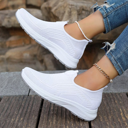 Women's Soft Bottom Slip-on Flyknit Breathable Casual Shoes