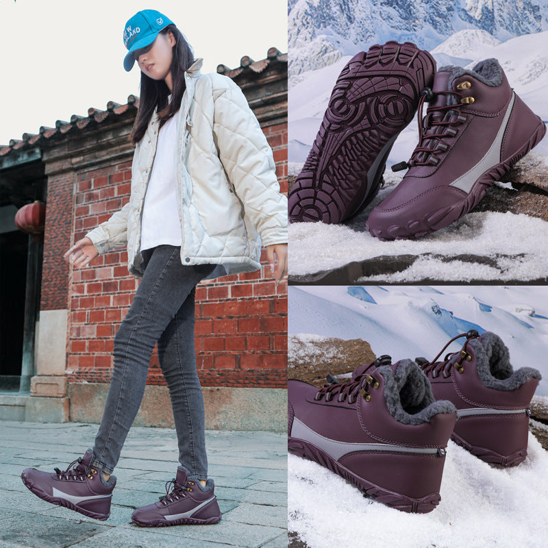 Snow Boots Five-finger Outdoor Leisure Sports Camping Hiking Shoes Non-slip Warm Fleece-lined High Cotton-padded Shoes