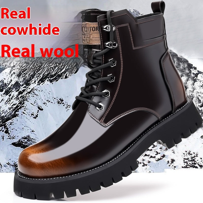 Fall Winter Martin Boots Men's Platform Mid-top