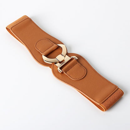 Fashion Women's Stretch Belt Accessories
 Product information:
 
 Width: thick type (&gt;4cm)
 
 Color: Black YF 516, Brown YF 516
 
 Belt buckle material: Alloy
 
 Material: PU (artificial leather)
 
 FasClothing & Apparel for WomenShoparamas.comStretch Belt Accessories